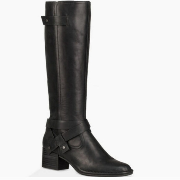 Ugg Bandara Knee High Leather Boots in Black Ugg sn 1095056. #483 - Picture 3 of 14
